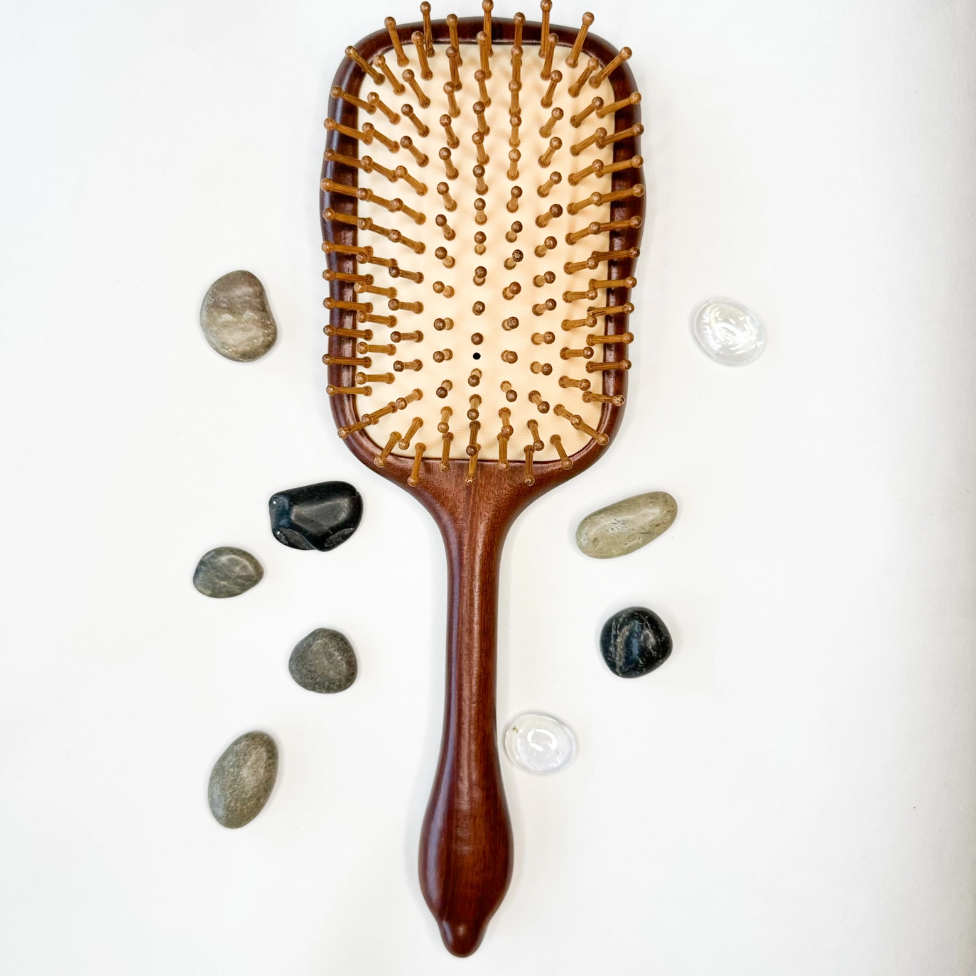 Premium Rosewood Hair Brush with Natural Bamboo Bristles